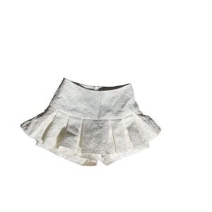 White Ruffle Skort Cottagecore Boho Mini 26" Waist Size Small